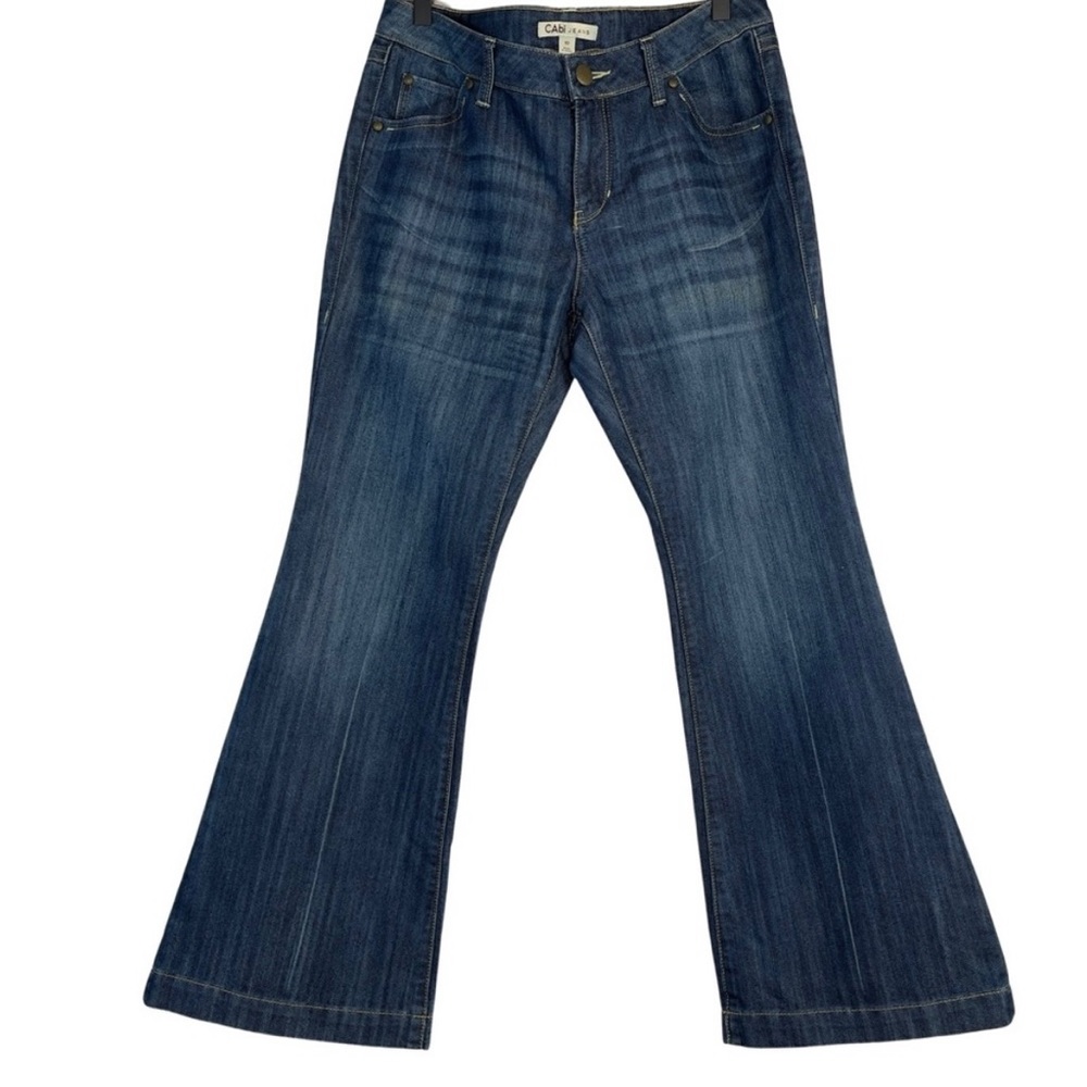 CAbi Mid-Rise Medium Wash Wide Leg Jeans Size 10
